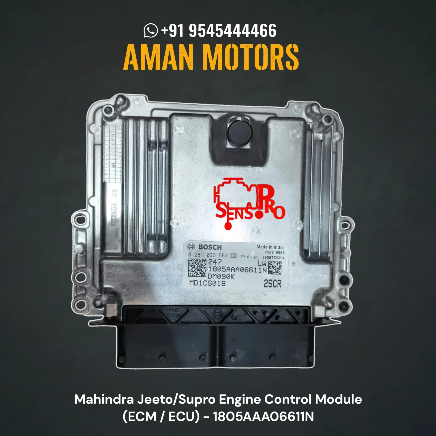 Mahindra Jeeto Engine Control Module (ECM / ECU) - 1805AAA06611N